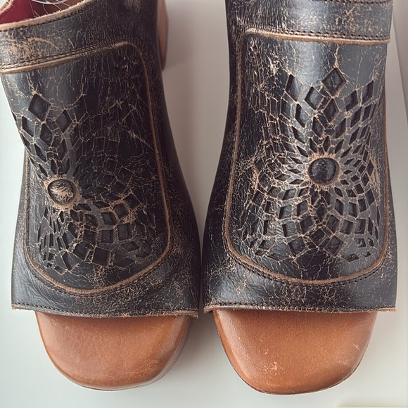 Bed Stu Jinkie Open Toe Platform Heel Black Rustic NWT - Picture 7 of 12